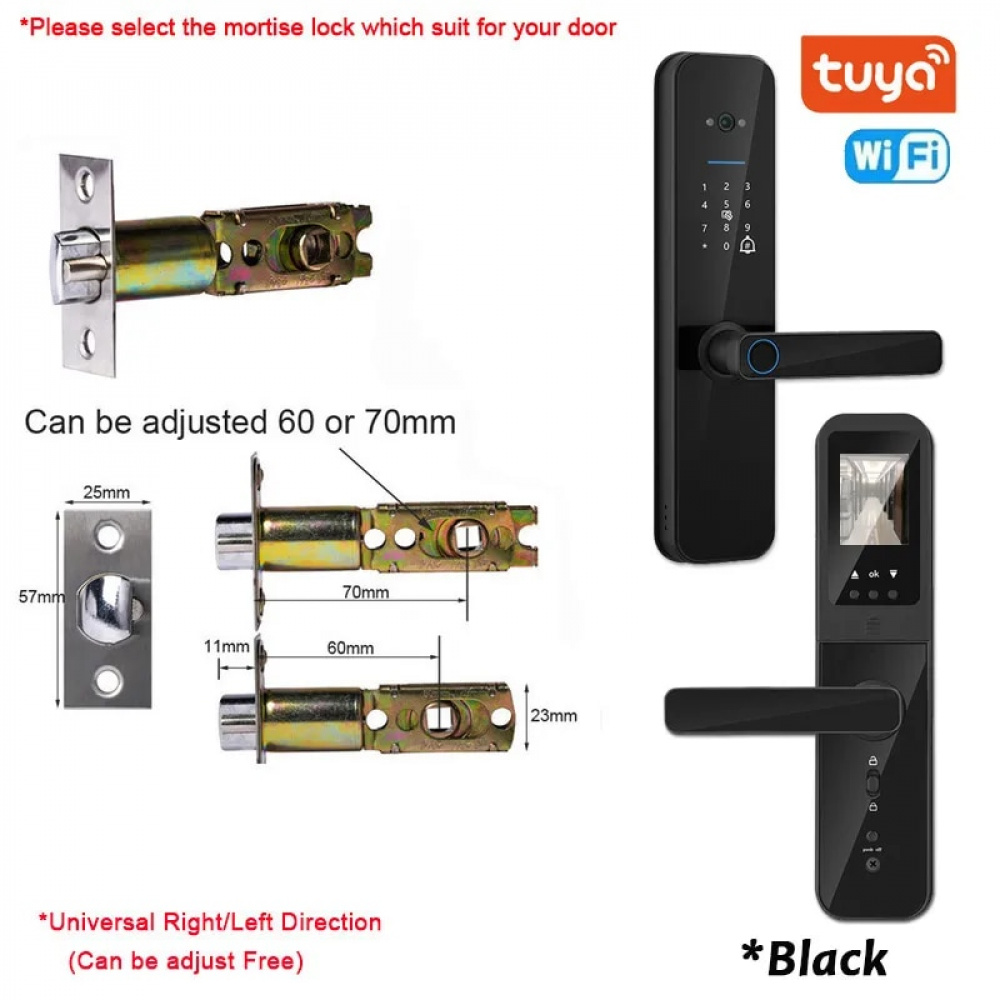 XSDTS Tuya Wifi Digital Fechadura Eletrônica Smart Door Câmera