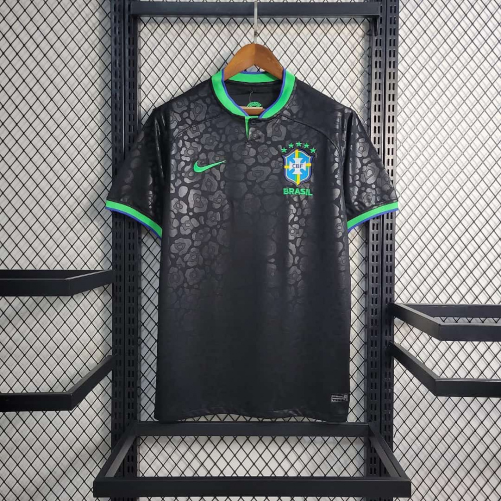 Camisa Nike Brasil Black Leopardo 2022 23 Torcedor Pro Masculina Hype