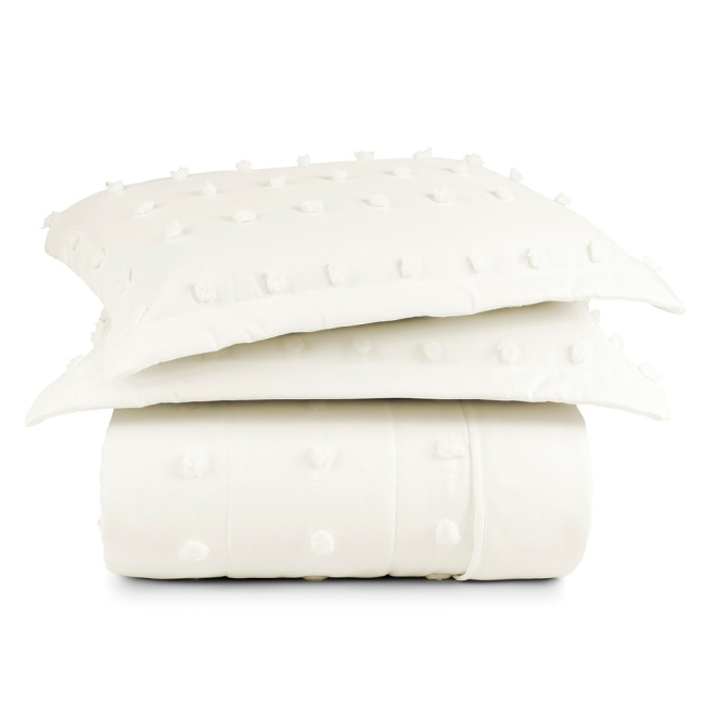 Kit Cobre Leito Colcha Queen 3 Peças Micro Percal 300 Fios Poppy Dupla Face Off White