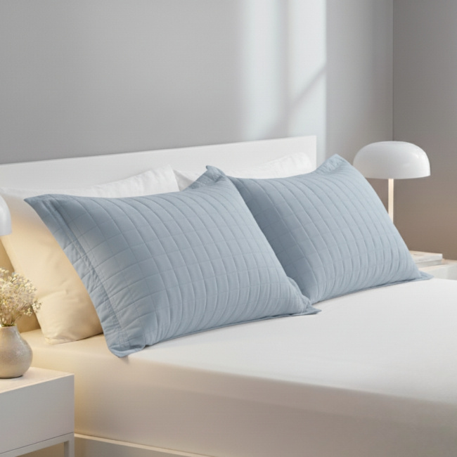 Par de Porta Travesseiros 100% Algodão 200 Fios 70x50cm Classic Cinza