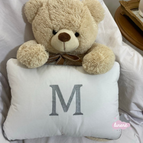 Almofada Bicama Gabriel Baby Cinza Personalizada 200 Fios Almofada Bicama Gabriel Baby Cinza Personalizada 200 Fios