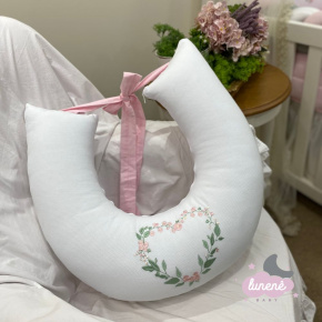 Almofada de Amamentação Personalizada Cute Baby Coração Florido Rosa 140 Fios Almofada de Amamentação Personalizada Cute Baby Coração Florido Rosa 140 Fios