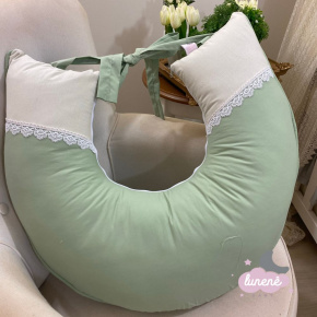 Almofada de Amamentação Personalizada Encanto Baby Verde e Linho 200 Fios Almofada de Amamentação Personalizada Encanto Baby Verde e Linho 200 Fios