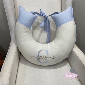Almofada de Amamentação Linho Baby Azul Chambre 200 Fios Almofada de Amamentação Linho Baby Azul Chambre 200 Fios