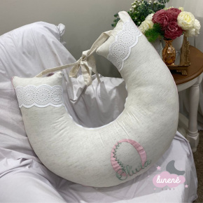 Almofada de Amamentação Personalizada Linho Baby Rochilie Rose 200 Fios Almofada de Amamentação Personalizada Linho Baby Rochilie Rose 200 Fios