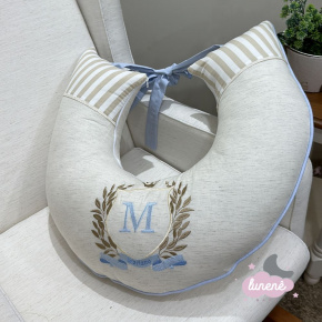 Almofada de Amamentação Personalizada Lister Baby Listrado Azul 200 Fios Almofada de Amamentação Personalizada Lister Baby Listrado Azul 200 Fios