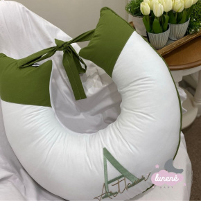 Almofada de Amamentação Personalizada Personale Baby Verde Musgo e Fendi 200 Fios Almofada de Amamentação Personalizada Personale Baby Verde Musgo e Fendi 200 Fios