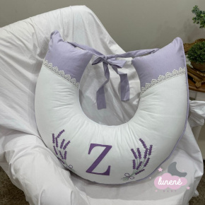 Almofada de Amamentação Personalizada Ramo de Flores Lavanda Almofada de Amamentação Personalizada Ramo de Flores Lavanda