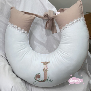 Almofada de Amamentação Personalizada Terracota Folhas Baby 200 Fios Almofada de Amamentação Personalizada Terracota Folhas Baby 200 Fios