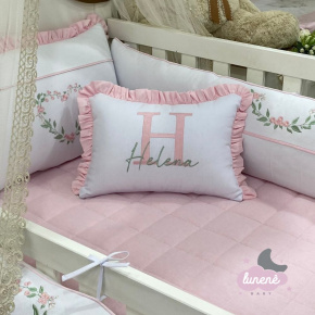 Almofada Decorativa Cute Baby Coração Florido Rosa Personale 140 Fios Almofada Decorativa Cute Baby Coração Florido Rosa Personale 140 Fios