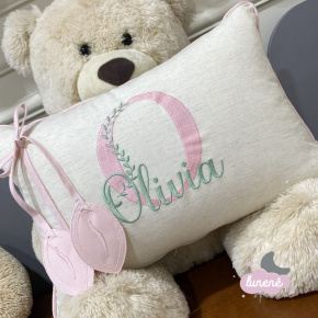 Almofada Linho Baby Rochilie Rose 200 Fios Almofada Linho Baby Rochilie Rose 200 Fios