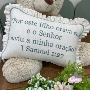 Almofada Percal de Linho Oração Por esse Filho 4000 Almofada Percal de Linho Oração Por esse Filho 4000