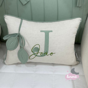 Almofada Personalizada Folhas Baby Verde Malva Almofada Personalizada Folhas Baby Verde Malva