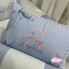 Almofada Personalizada Personale Baby Azul Chambre e Rose 200 Fios Almofada Personalizada Personale Baby Azul Chambre e Rose 200 Fios