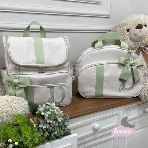 Bolsa e Mochila Leader Bege e Verde Bolsa e Mochila Leader Bege e Verde