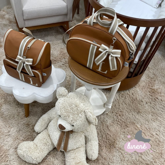 Bolsa e Mochila Lunenê Baby Ursinho Caramelo Leader