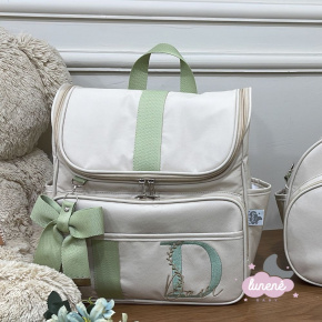 Bolsa Mochila Leader Bege e Verde Bolsa Mochila Leader Bege e Verde