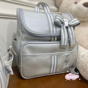 Bolsa Mochila Leader Cinza e Branco Bolsa Mochila Leader Cinza e Branco