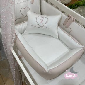 Colchonete Ninho 02 peças Rose Florido 400 fios 4439 Colchonete Ninho 02 peças Rose Florido 400 fios 4439