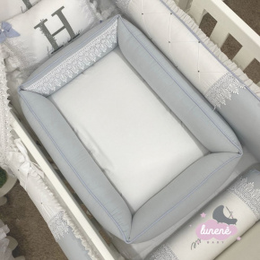 Colchonete Ninho Glamour Baby Branco e Cinza 200 Fios Colchonete Ninho Glamour Baby Branco e Cinza 200 Fios