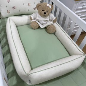 Colchonete Ninho Linho Baby Verde 200 Fios Colchonete Ninho Linho Baby Verde 200 Fios