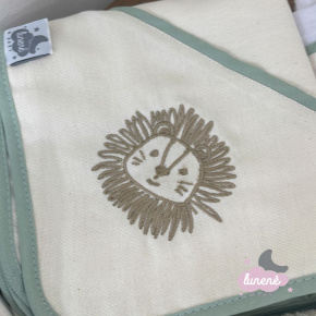 Cueiro de Flanela Bernardo Baby Verde Lion 200 Fios Cueiro de Flanela Bernardo Baby Verde Lion 200 Fios