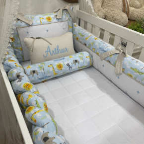 Enxoval de Berço 08 Peças Lunenê Baby Arthur 200 Fios 9095 Enxoval de Berço 08 Peças Lunenê Baby Arthur 200 Fios 9095