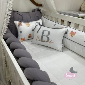 Enxoval de Berço Personalizado 08 Peças Raposinha Baby Enxoval de Berço Personalizado 08 Peças Raposinha Baby