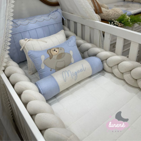 Enxoval de Berço Personalizado 09 Peças Personale Chambre Avião 200 Fios Enxoval de Berço Personalizado 09 Peças Personale Chambre Avião 200 Fios
