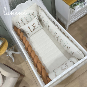 Enxoval de Berço Personalizado 08 Peças Basic Baby Caramelo 200 Fios Enxoval de Berço Personalizado 08 Peças Basic Baby Caramelo 200 Fios