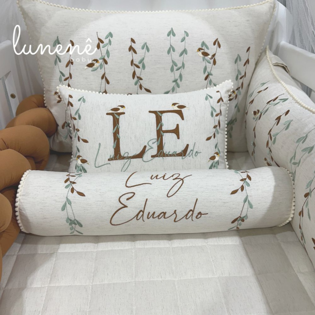 Enxoval de Berço Personalizado 08 Peças Basic Baby Caramelo 200 Fios