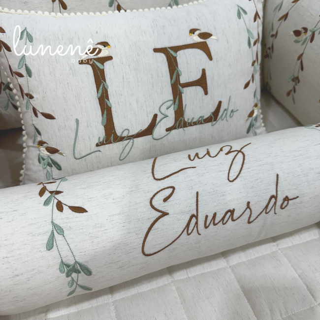 Enxoval de Berço Personalizado 08 Peças Basic Baby Caramelo 200 Fios