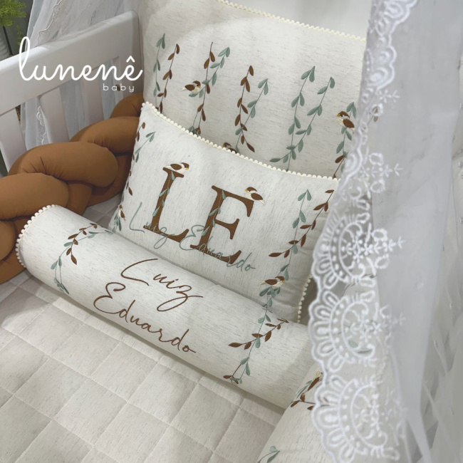 Enxoval de Berço Personalizado 08 Peças Basic Baby Caramelo 200 Fios