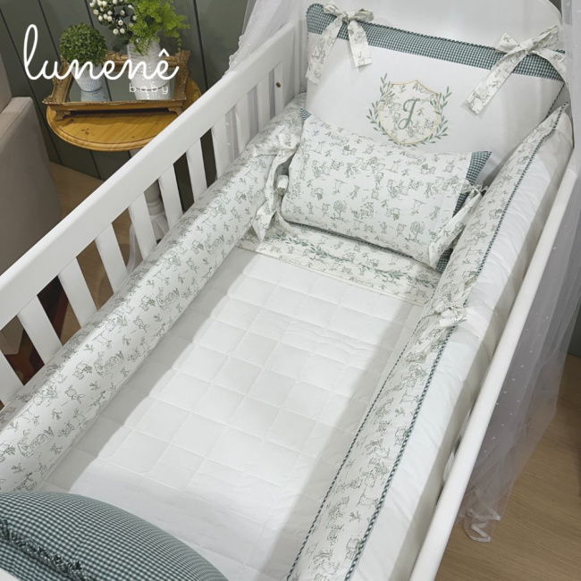 Enxoval de Berço Personalizado 08 Peças Encanto 200 Fios 4537
