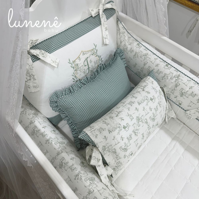 Enxoval de Berço Personalizado 08 Peças Encanto 200 Fios 4537