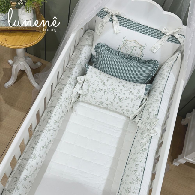 Enxoval de Berço Personalizado 08 Peças Encanto 200 Fios 4537