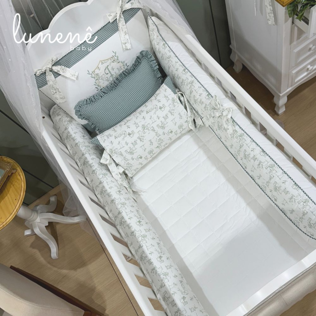 Enxoval de Berço Personalizado 08 Peças Encanto 200 Fios 4537