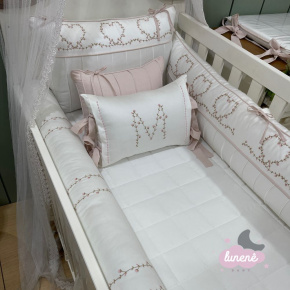 Enxoval de Berço Personalizado 08 Peças Liz Baby 400 Fios 4439 Enxoval de Berço Personalizado 08 Peças Liz Baby 400 Fios 4439