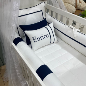 Enxoval de Berço Personalizado 08 Peças Mateus Baby Marinho 200 Fios Enxoval de Berço Personalizado 08 Peças Mateus Baby Marinho 200 Fios