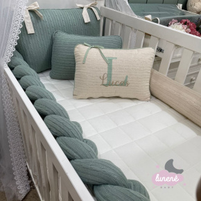 Enxoval de Berço Personalizado 08 Peças Tricô Baby 4388 Enxoval de Berço Personalizado 08 Peças Tricô Baby 4388