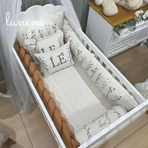 Enxoval de Berço Personalizado 09 Peças Basic Baby Caramelo 200 Fios Enxoval de Berço Personalizado 09 Peças Basic Baby Caramelo 200 Fios