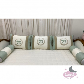 Enxoval de Cama Babá 06 Peças Baby e Baby Cavalinho Imperial Verde Enxoval de Cama Babá 06 Peças Baby e Baby Cavalinho Imperial Verde