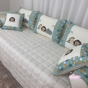Enxoval de Cama Babá 06 Peças Baby e Baby Meus Bichinhos New Verde Enxoval de Cama Babá 06 Peças Baby e Baby Meus Bichinhos New Verde
