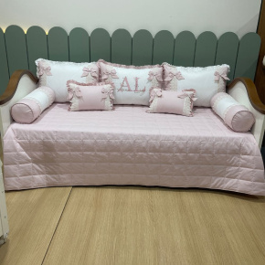 Enxoval de Cama Babá 08 Glamour Off White Rosê 200 Fios 4070 Enxoval de Cama Babá 08 Glamour Off White Rosê 200 Fios 4070