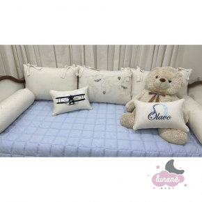 Enxoval de Cama Babá 08 Peças Basic Baby Avião Enxoval de Cama Babá 08 Peças Basic Baby Avião