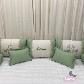 Enxoval de Cama Babá 09 Peças Linho Baby Ovelha 200 Fios Enxoval de Cama Babá 09 Peças Linho Baby Ovelha 200 Fios