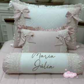 Enxoval de Solteiro Personalizado 04 Peças Glamour Off White Rosê 200 Fios 4070 Enxoval de Solteiro Personalizado 04 Peças Glamour Off White Rosê 200 Fios 4070
