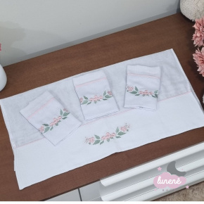 Fralda para Boca 04 Peças Cute Baby Coração Florido Rosa 140 Fios Fralda para Boca 04 Peças Cute Baby Coração Florido Rosa 140 Fios