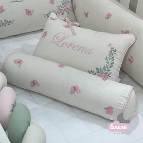 Kit Almofada 02 Peças Lorena Baby Linho e Rose Kit Almofada 02 Peças Lorena Baby Linho e Rose