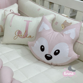 Kit Almofada 02 Peças Raposinha Baby Rose 4313 Kit Almofada 02 Peças Raposinha Baby Rose 4313